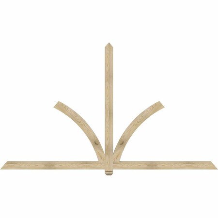 Ekena Millwork Redmond Rough Sawn Timber Gable Bracket, Douglas Fir, 108"W x 63"H x 2"D x 4"F, 14/12 Pitch GBW108X63X0204RED00RDF